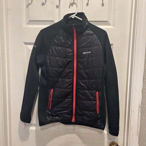 Marmot Variant Jacket Womens Size Large Puffer Zip Quilted Insulated Black‎ Pink - Picture 1 of 8